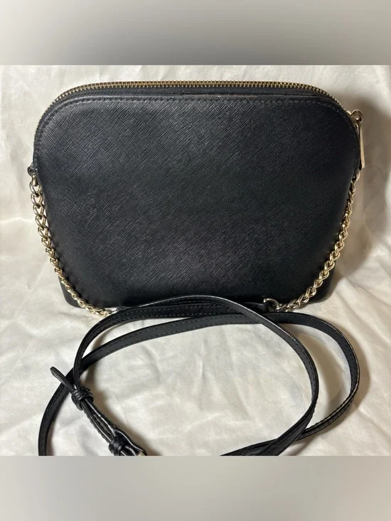 MICHAEL KORS Black Saffiano Crossbody with Gold Chain Trim - Picture 4 of 7